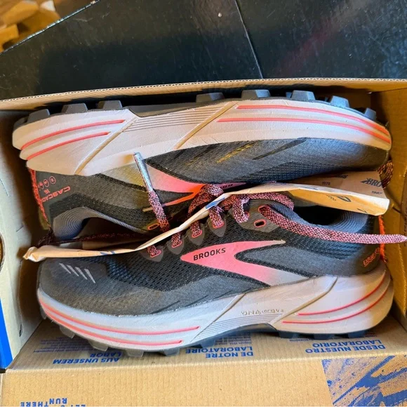 Brooks Charcoal and Coral Athletic Shoes - Picture 6 of 7